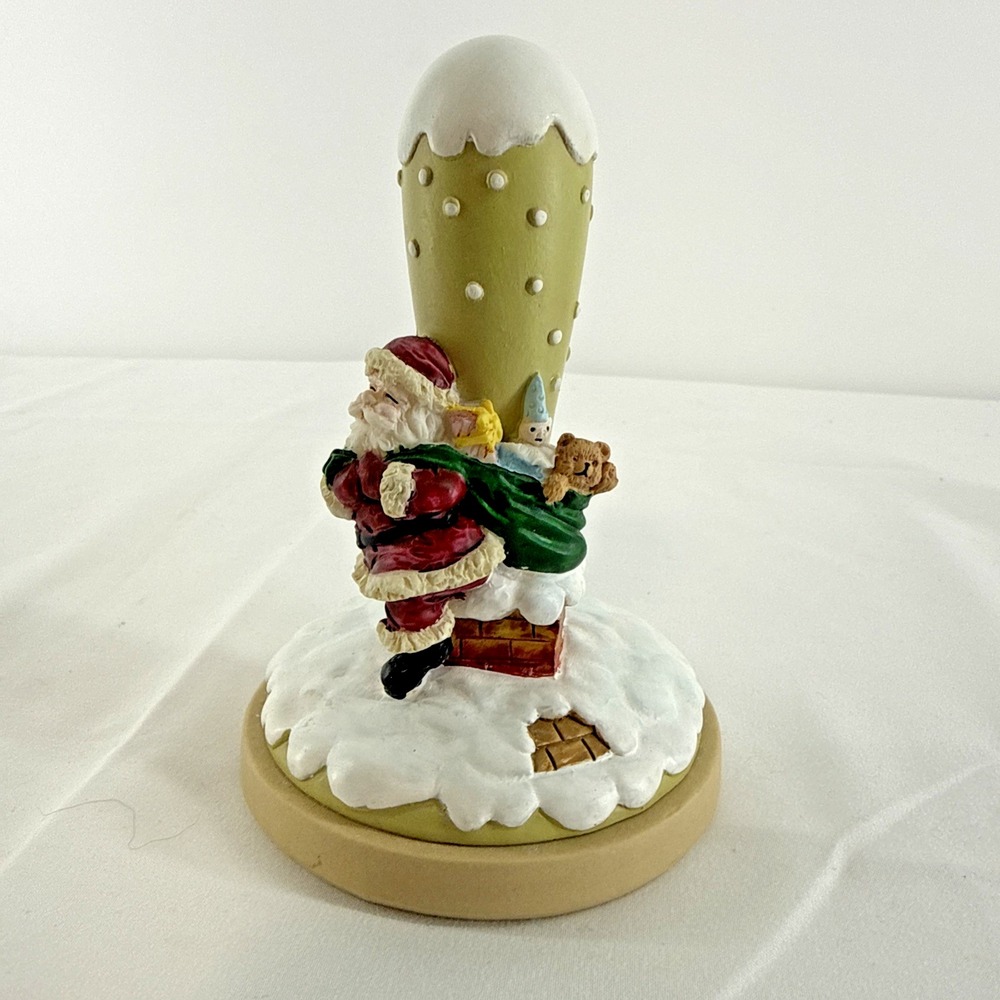 Vtg 1997 Brown Bag Cookie Art Stamp Press Santa on The Roof Christmas Eve No. 24